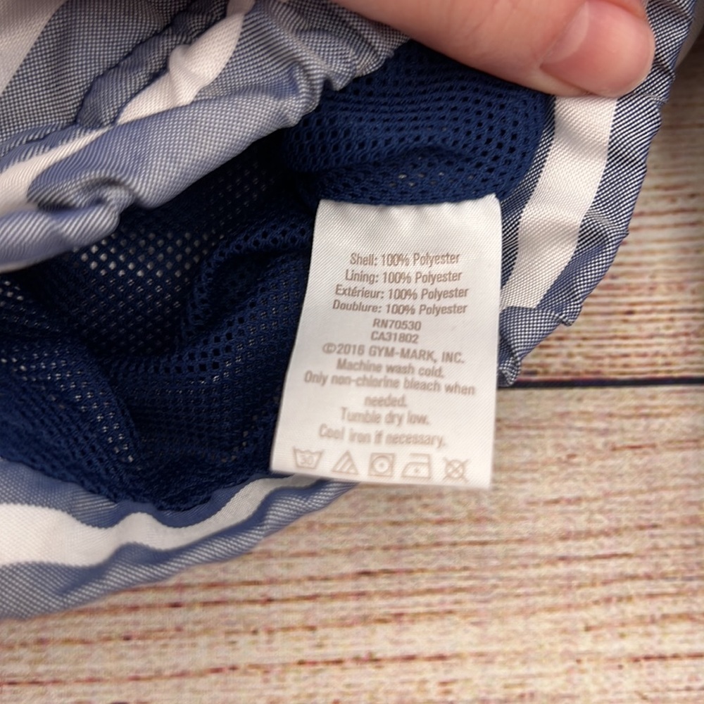 Boys Crazy-8 Blue and White Striped Windbreaker - Picture 4 of 6